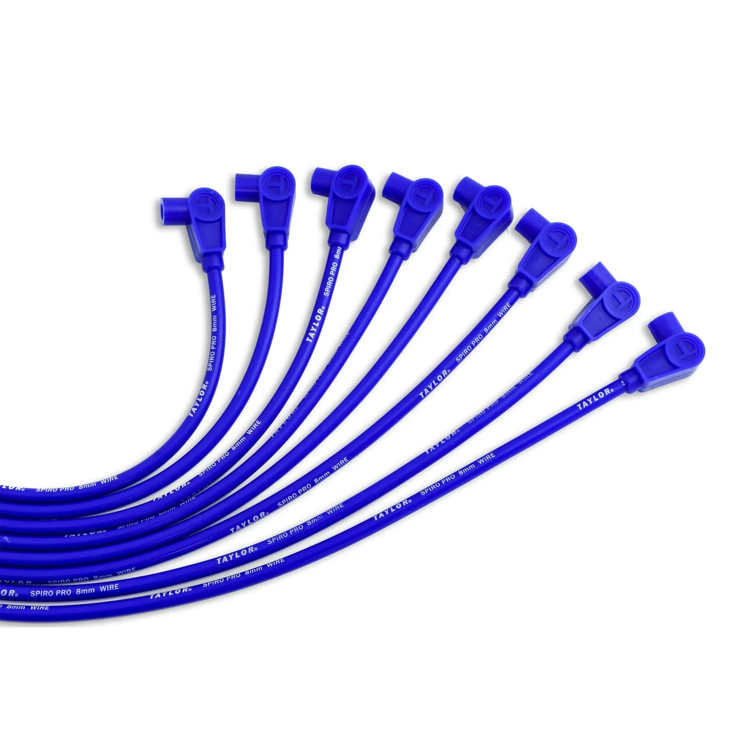 Spark Plug Wire Set Universal 8mm Silicone Spiro Pro 90_ 350 ohm_ft Blue 73651